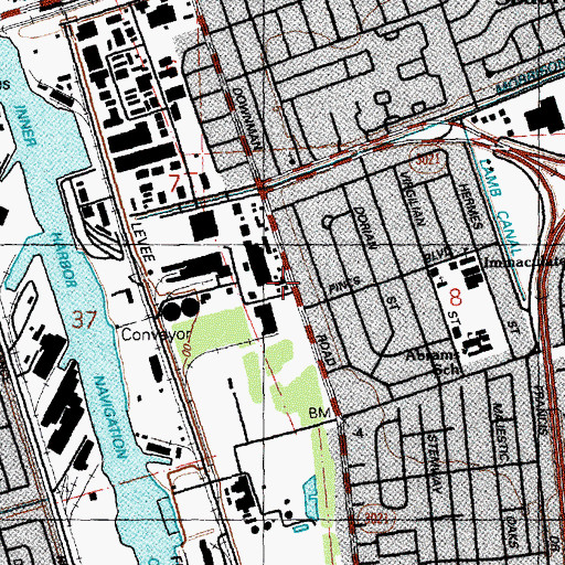 Topographic Map of New Orleans Fire Department Engine 4, LA