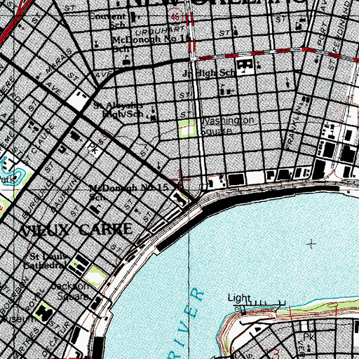 Topographic Map of New Orleans Fire Department Engine 9, LA