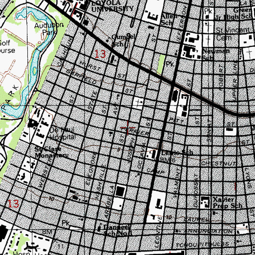 Topographic Map of New Orleans Fire Department Engine 15 and Ladder 5, LA