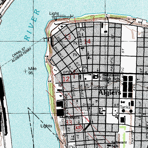 Topographic Map of New Orleans Fire Department Engine 20, LA