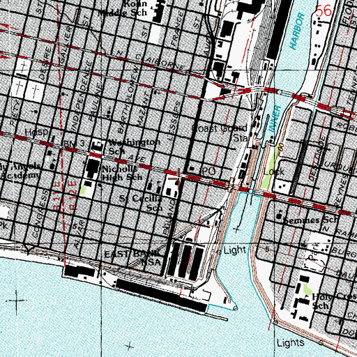 Topographic Map of New Orleans Fire Department Engine 24 and Ladder 4, LA