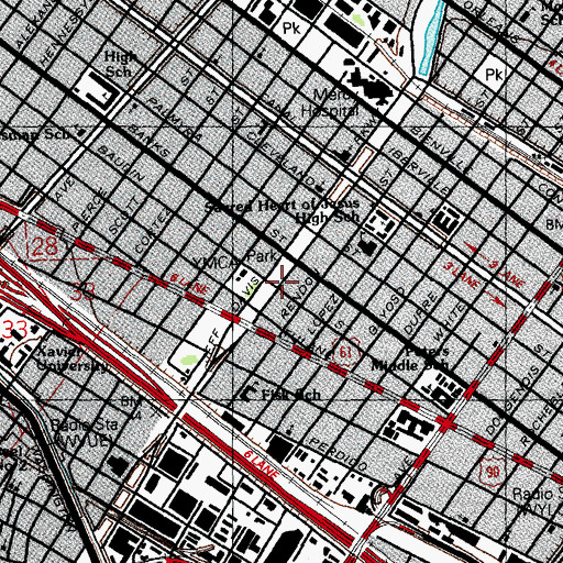 Topographic Map of New Orleans Fire Department Engine 26 and Ladder 9, LA
