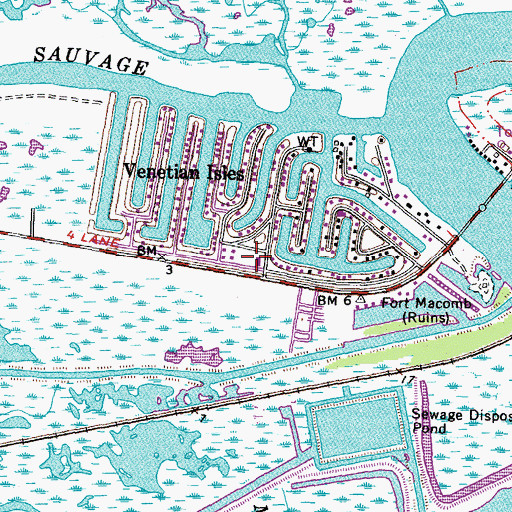 Topographic Map of New Orleans Fire Department Engine 31, LA