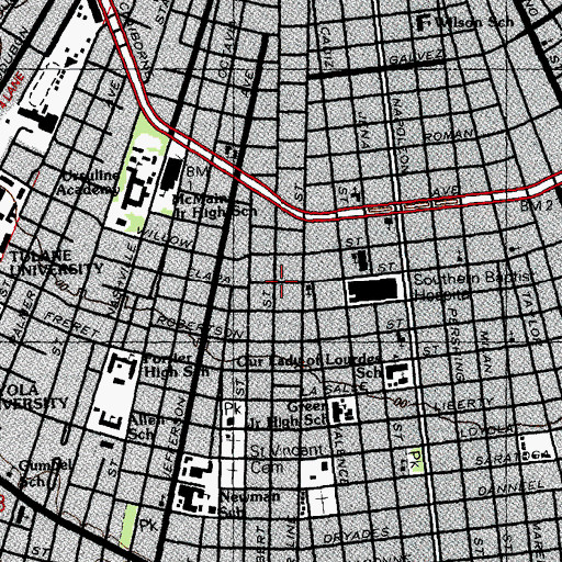 Topographic Map of New Orleans Fire Department Engine 38, LA