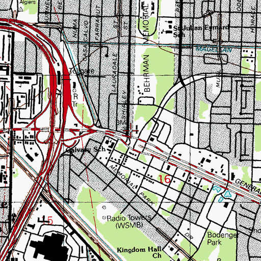 Topographic Map of New Orleans Fire Department Engine 40, LA