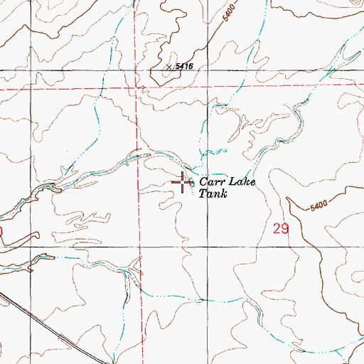 Topographic Map of Carr Lake Tank, AZ