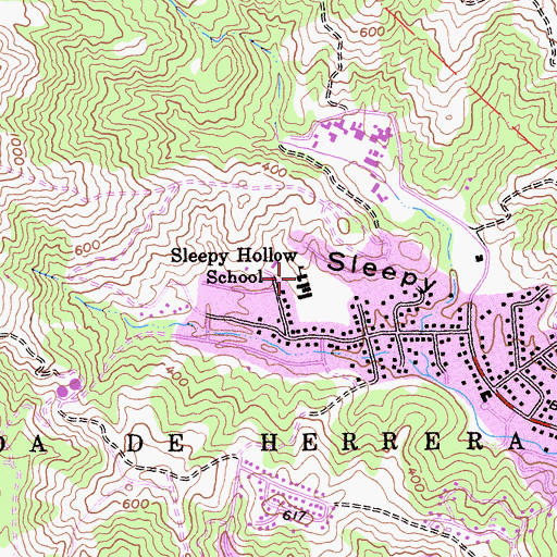 Topographic Map of Sleepy Hollow School, CA