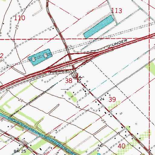Topographic Map of Breaux Bridge Volunteer Fire Department Substation, LA