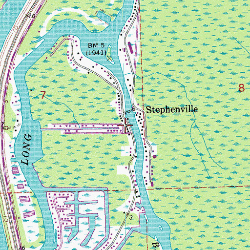 Topographic Map of Stephensville Volunteer Fire Department, LA