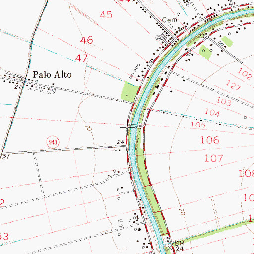 Topographic Map of Palo Alto Fire Department, LA