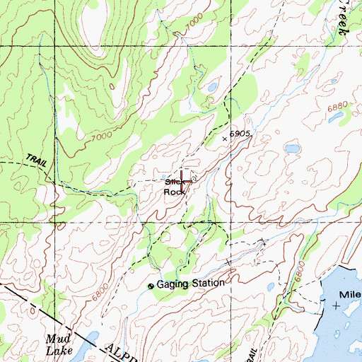 Topographic Map of Slick Rock, CA