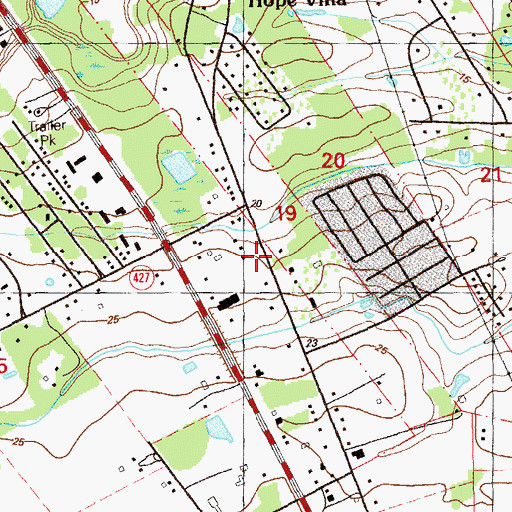 Topographic Map of Prairieville Fire Department Station 32, LA