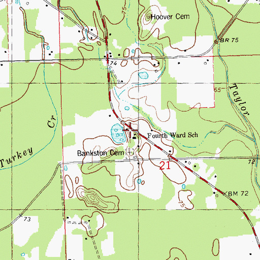 Topographic Map of Livingston Parish Fire Protection District 11, LA