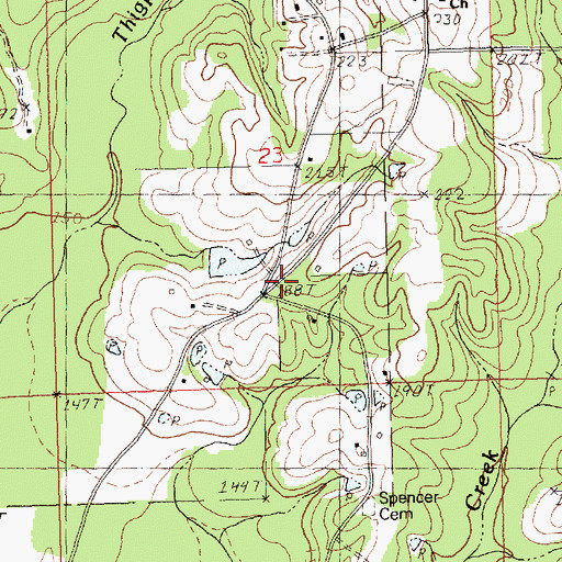 Topographic Map of Washington Parish Fire District 8, LA