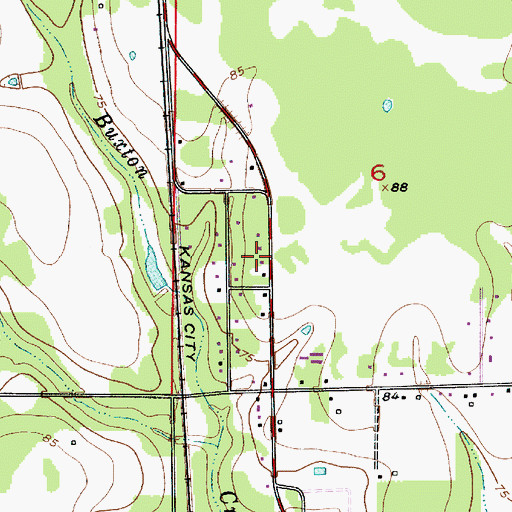 Topographic Map of Calcasieu Parish Ward 6 Fire Protection District, LA