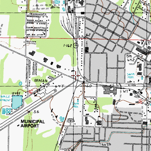 Topographic Map of Picayune Fire Department Station 3, MS