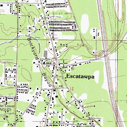 Topographic Map of Moss Point Fire Department North Station, MS