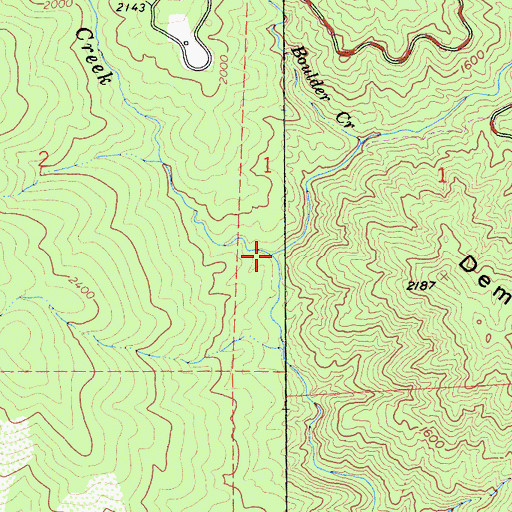 Topographic Map of Slickrock Creek, CA