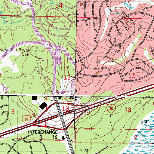 Topographic Map of Diamondhead Fire Department, MS