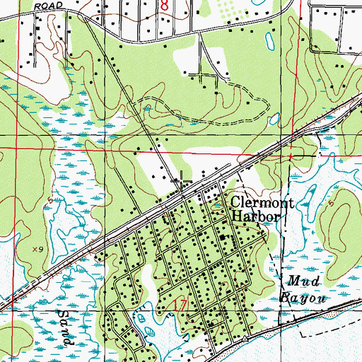 Topographic Map of Clermont Harbor Volunteer Fire Department, MS