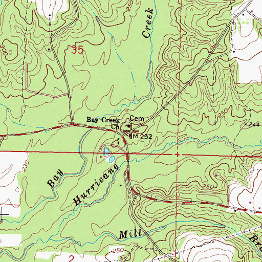 Topographic Map of Southwest Lamar Volunteer Fire Department Station 2, MS