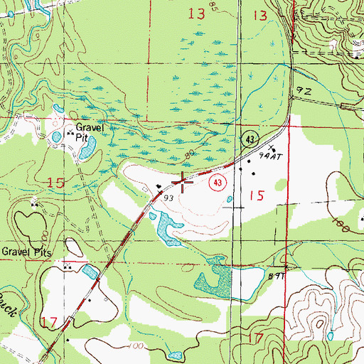 Topographic Map of Amackertown Volunteer Fire Department Station 1 Headquarters, MS