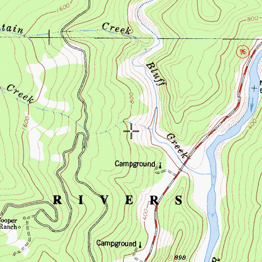 Topographic Map of Slide Creek, CA