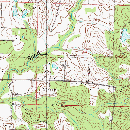 Topographic Map of Derby - Whitesand Volunteer Fire Department Station 2, MS