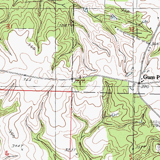 Topographic Map of Northeast Volunteer Fire Department Station 1 Headquarters, MS