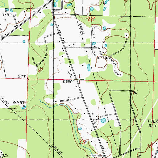 Topographic Map of Pine Grove Volunteer Fire Department Station 2, MS