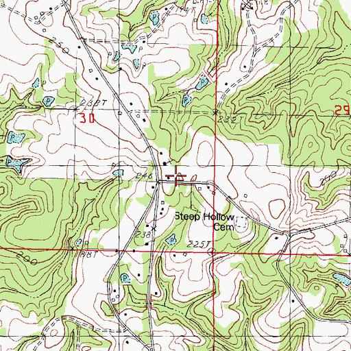 Topographic Map of Steephollow Volunteer Fire Department Station 1 Headquarters, MS