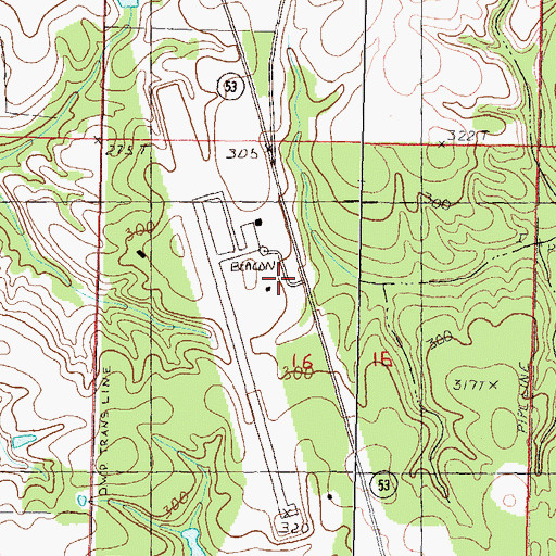 Topographic Map of Steephollow Volunteer Fire Department Station 2, MS