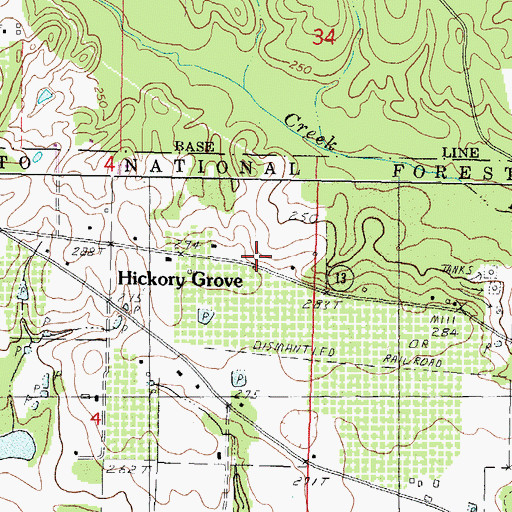 Topographic Map of Northeast Volunteer Fire Department Station 2, MS
