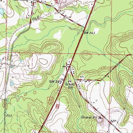 Topographic Map of Lamar County Fire Department, MS