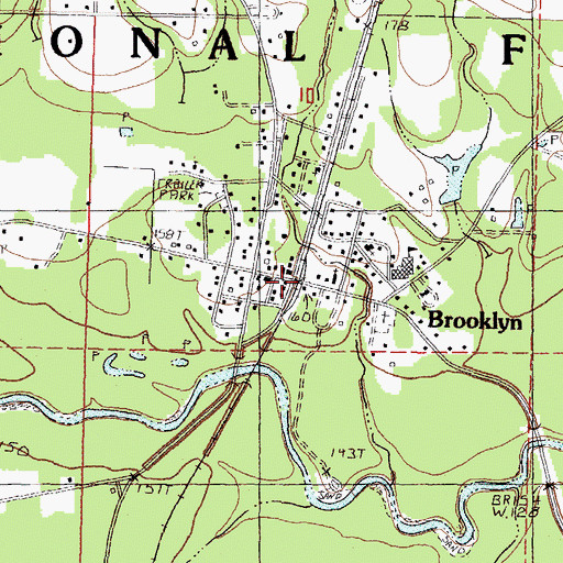 Topographic Map of Brooklyn Volunteer Fire Department, MS
