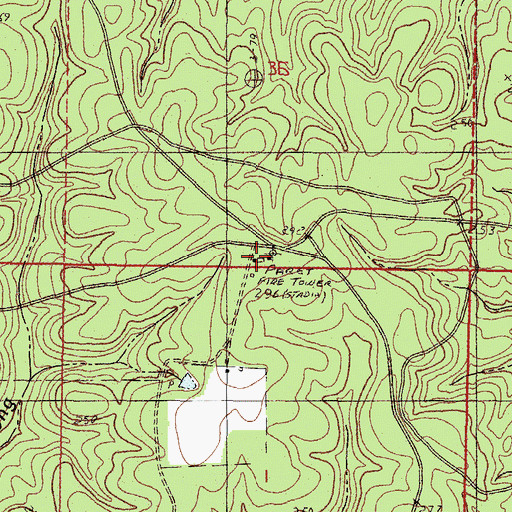 Topographic Map of United States Forest Service Fire Department, MS
