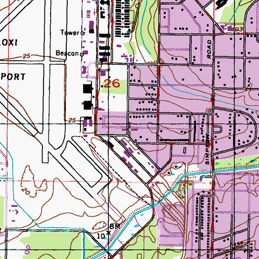 Topographic Map of Gulfport Fire Department Station 5, MS