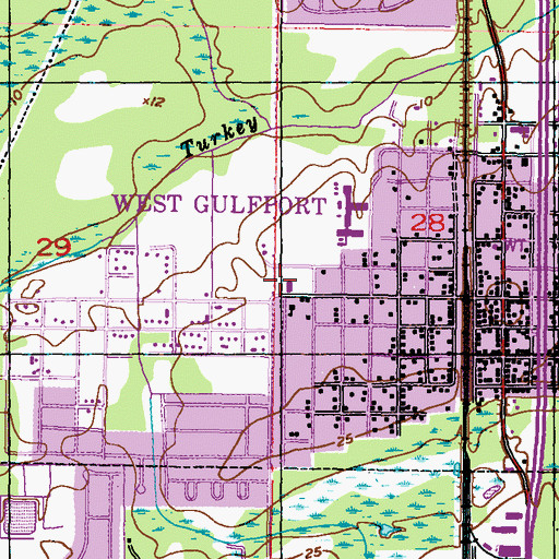 Topographic Map of Gulfport Fire Department Station 12, MS