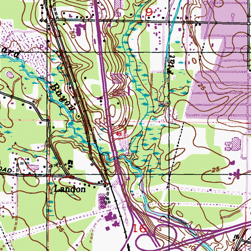 Topographic Map of Harrison County Emergency Communications, MS