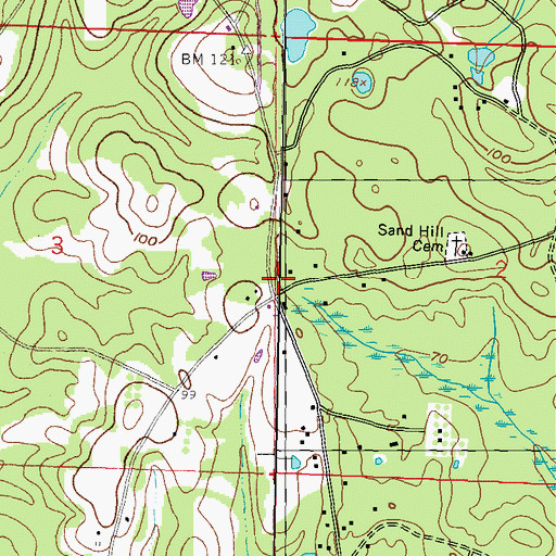 Topographic Map of Fenton Volunteer Fire Department, MS