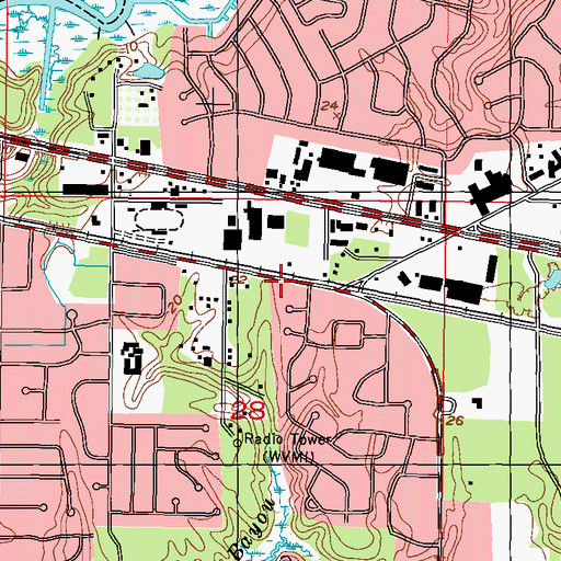 Topographic Map of Ocean Springs Fire Department Bernard Beaugez Station, MS