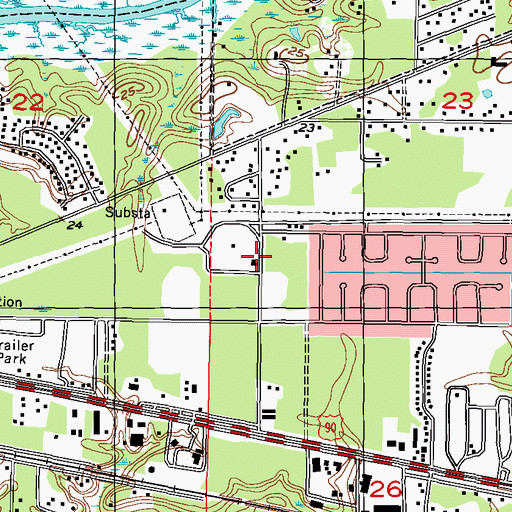 Topographic Map of Ocean Springs Fire Department J C Gay Station, MS
