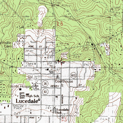 Topographic Map of Lucedale Fire Department, MS
