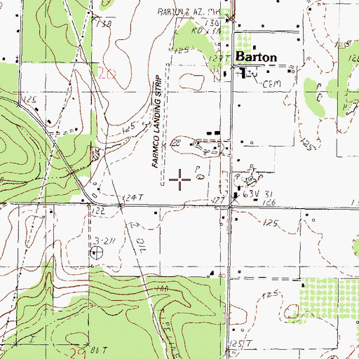 Topographic Map of Barton Volunteer Fire Department, MS