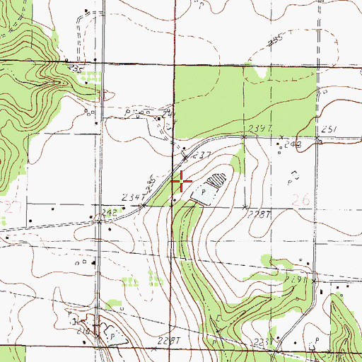 Topographic Map of Ward Volunteer Fire Department, MS