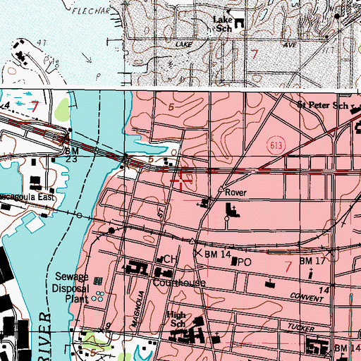 Topographic Map of Pascagoula Police Department, MS