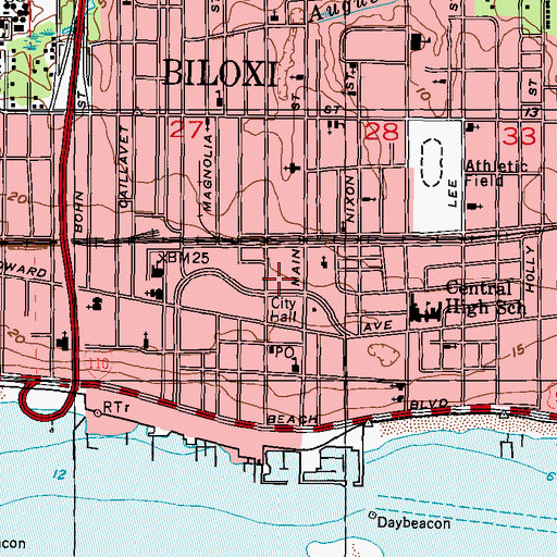 Topographic Map of Harrison County Sheriff's Office, MS