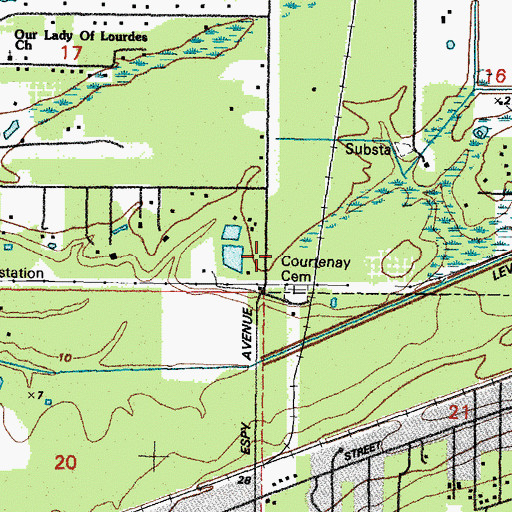 Topographic Map of Pass Christian Police Department, MS