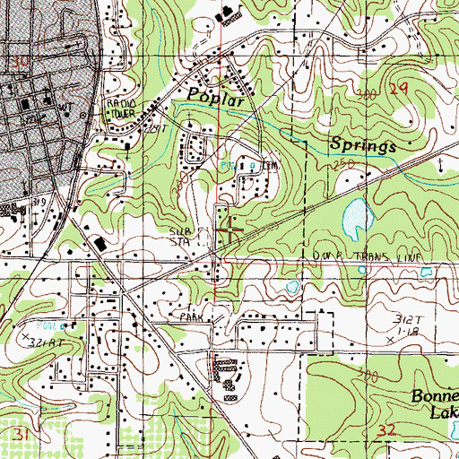 Topographic Map of Poplarville Police Department, MS