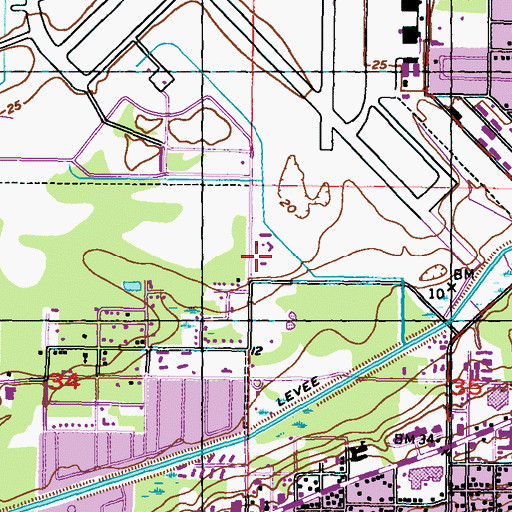 Topographic Map of Gulfport Police Vehicle Maintenance, MS